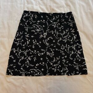 Black Floral A-Line Women's Skirt
